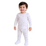 BEBEK PAMUK PİJAMA TAKIMI RENKLİ BASKILI BİSİKLET YAKA A2 PEMBE 3 Yaş