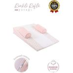 Bebek Reflü Yatağı (Pudra-Fiyonk) Yıkanabilir Kılıflı, Ortopedik, Ana Kucağı - Büyük Boy - Pembe