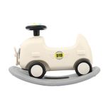 Bebek Sallanan At Oyuncak Ergonomik 2 in 1 çocuk Yolculuğu Sallanan At Oyuncusu Güvenli kararlı Bebek Rocker Araba Ile pedallı çocuklar Için pedallı (Beyaz)