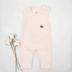 Bebek Star Açık Pembe Kolsuz Fitilli Bebek Tulumu %100 Cotton - 6 - 9 Ay