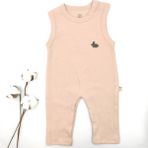 Bebek Star Fitilli Kolsuz Gül Kurusu Kız Bebek Tulumu %100 Cotton - 6 - 9 Ay