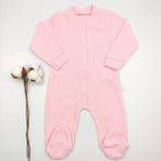 Bebek Star Fitilli Patikli Pembe %100 Cotton Bebek Tulumu - 0 - 3 Ay