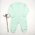 Bebek Star Fitilli Patikli Su Yeşili %100 Cotton Bebek Tulumu - 0 - 3 Ay