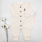 Bebek Star Fitilli Şapkalı Açık Pembe Kız Bebek Tulumu %100 Cotton - 0 - 3 Ay