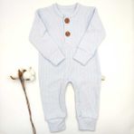 Bebek Star İki Düğmeli Mavi Erkek Bebek Tulumu %100 Cotton - 6 - 9 Ay - Açık Mavi