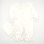 Bebek Star Laura Şapkalı Krem Mevlüt Kız Bebek Tulumu Cotton - 0 - 3 Ay
