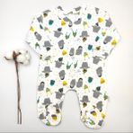 Bebek Star Penguen Desenli Krem %100 Cotton Bebek Tulumu - 3 - 6 Ay