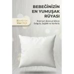 Bebek Yastığı Premium Boncuk Silikon Dolgulu Yumuşak Konforlu 35X45 Cm Beyaz