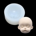 Bebek Yüz Silikon Kil Kalıp İnsan Yüzü Kafa Silikon Kalıp 3D Bebek Yüz Kafa Kil Kalıp Minyatür Polimer Kil Kalıp BJD Doll DIY (F Stili)