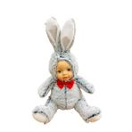 Bebek Yüzlü Peluş Tavşan 60 Cm Gri