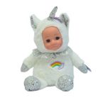Bebek Yüzlü Sevimli Unicorn Peluş Oyuncak 35 cm Beyaz