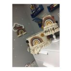 Bebek/çocuk Odası Makrome Özel Tasarım Avize Abajur(AHŞAP AYAKTIR) Kapı Süsü 3lü Set