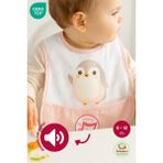 Bebekevi Düdüklü Cepli Sıvama Mama Önlüğü - Minik Penguen Pembe - Açık Pembe - 6 - 18 Ay