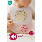 Bebekevi Düdüklü Cepli Sıvama Mama Önlüğü - Renkli Kirpi Pembe Çocuk Önlük - Gülkurusu - Pembe - 6 - 18 Ay
