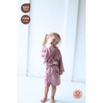 Bebekevi Eoko-Tex Sertifikalı %100 Pamuk 2 Katlı Müslin Bebek Bornozu - Gül Kurusu - Pembe - 1 Yaş