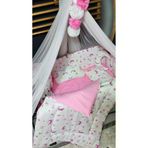 bebek_iklimi USRENK-70110-01 70X110 Park Yatak Kız Bebek Uyku Seti - Likralı Lüks Cibinlikli Aparat Dahil