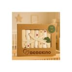 Bebekino Organik Penye 7'lı Bebek Ağız Bezi – %100 Pamuk Kutulu Desenli Mendil 22*22cm