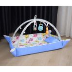 Bebekister 100% Lüks Pamuk Bebek Oyun Halısı ve Çocuk Alanı - 32,5 x 32,5 cm - Mavi