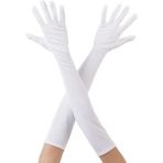 bebekokusu Beyaz Renk Dirseğe Kadar Uzun Kumaş Eldiven 40 cm (4172)