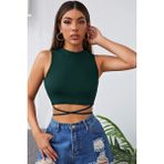 bebekokusu Kadın Yeşil Çapraz Bağlamalı Crop Top Büstiyer - XL
