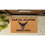 bebekokusu Kapı Önü Paspası Kişiye Özel Yazı Yazılır Koko Model Kartal Ailesi PK-1560 - 40 x 70 cm - Hasır