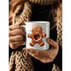 bebekokusu Kurabiye Temalı 3 Boyutlu Tasarım Seramik Kupa Mug - Hediyelik Kupa Bardak - Beyaz - 330 ml