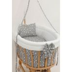 Bebekonfor Sepet Beşikler İçin Gri Yıldızlı Bebek Uyku Seti - 50 x 90 cm