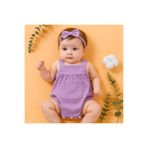 bebekpare Kız Bebek Salopet Romper%100 Pamuk(bandana dahil değildir) lila 12-18 AY