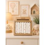 Bebelio %100 Coton 7li Bebek Ağız Silme Mendili - yaprak