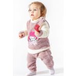 Bebeloji Baby Hello Kitty Kız Bebek Kışlık Polar Takım Welsoft 2li Kalın Eşofman Takımı