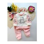Bebeloji Baby Kedili Kız Bebek Kışlık Polar Takım Welsoft 2li Kalın Eşofman Takımı