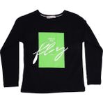 Bebelop Baskılı Bisiklet Yaka Uzun Kollu T-Shirt - 6 Yaş - Lacivert