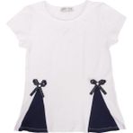 Bebelop Bisiklet Yaka Kurdele Detaylı T-Shirt - 6 Yaş - Beyaz
