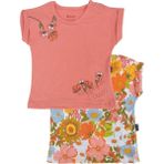 BEBELOP Çiçek Baskılı Bisiklet Yaka T-shirt 2'li Set SOMON 3-6 AY