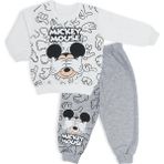 Bebelop Erkek Çocuk Mickey Mouse Resim Baskılı 2li Alt Üst Eşofman Takım - 6 Ay - Gri