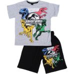 Bebelop Jurassic World Baskılı T-Shirt Şort Takım - 10 Yaş - Gri