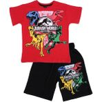Bebelop Jurassic World Baskılı T-Shirt Şort Takım - 12 Yaş - Kırmızı