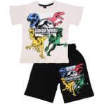 Bebelop Jurassic World Baskılı T-Shirt Şort Takım - 8 Yaş - Bej