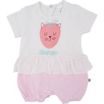 Bebelop Kız Bebek Meyve Baskılı Çıtçıtlı Fırfırlı Yazlık Kısa Tulum - Pembe - 1