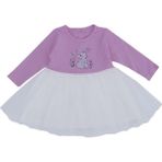 Bebelop Kız Çocuk Bebek Raporlu Tavşanlı Çiçekli Tüllü Elbise - Pembe - 12
