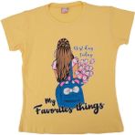 Bebelop Kız Çocuk Bisiklet Yaka Baskılı T-shirt SARI 10 YAŞ