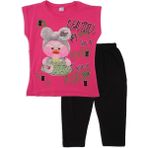 Bebelop Kız Çocuk Bisiklet Yaka Kısa Kollu T-shirt FUŞYA 12 YAŞ
