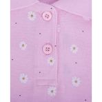 BEBELOP Papatya Desenli Polo Yaka T-shirt PEMBE 9 AY