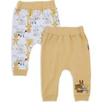 Bebelop Unisex Bebek Çocuk Tavşan Baskılı Tek Alt Eşofman Altı 2'li Set - Sarı - 6 Ay