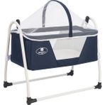 Bebelow Sobee Portatif Kurulumlu Lüks Sallanır Bebek Beşik - 45 x 85 cm - Lacivert
