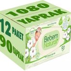 Bebem Natural Narin Dokunuş 12x90 Adet Plastik Kapaklı Islak Bebek Mendili