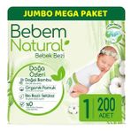 Bebem Natural No:1 Yenidoğan 200 Adet Bebek Bezi