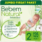 Bebem Natural No:2 Mini 126 Adet Bebek Bezi