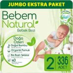 Bebem Natural No:2 Mini 336 Adet Bebek Bezi