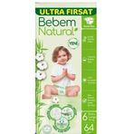 Bebem Natural No:6 XLarge 64 Adet Bebek Bezi